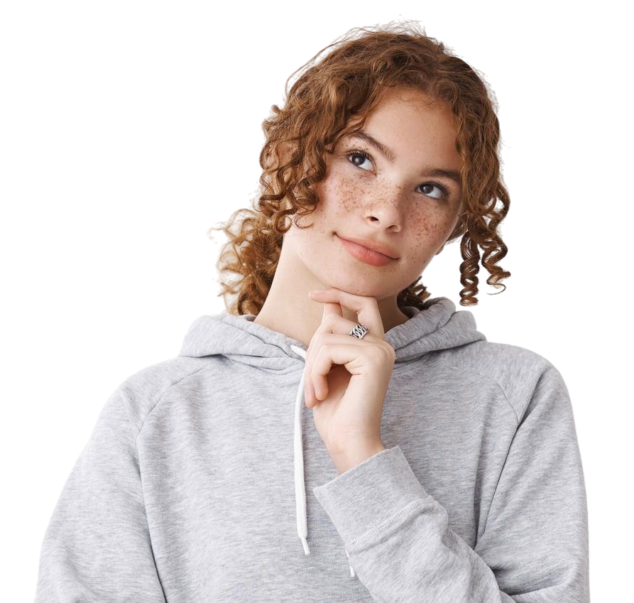 Young person thinking